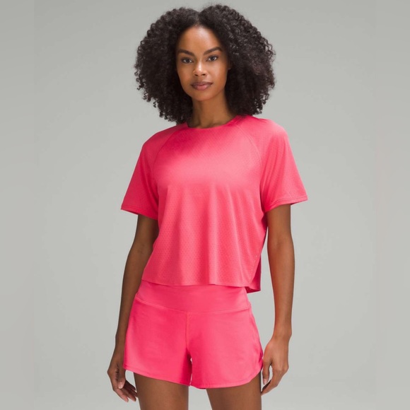 lululemon athletica Tops - Lululemon Fast and Free Race Length T-Shirt in Lip Gloss Size 4